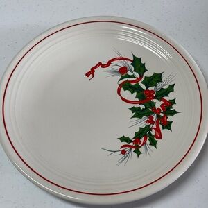 Fiestaware Christmas Holly and Ribbon Large serving platter new